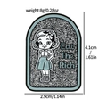 Eat The Rich feministische Dolch Brosche mit Silberglitzer und hellblauem Rand Design - Eat The Rich Cartoon-Mädchen