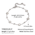 Détails du bracelet soleil en acier inoxydable avec chaîne réglable de 18,5+5cm - Argent (YYB025145-P)