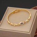 Macro view of golden evil eye bangle with sparkling rhinestones on jewelry box - Evil Eye Circle Micro-Pave Style (5#)