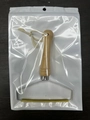 Manual lint remover with wooden handle and brass head in transparent packaging - Pearlescent Bag Packaging / Small Handle With Rope + Aluminum Strip/Alloy