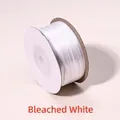 Roll of 3mm double-sided satin ribbon in bleached white for DIY gift wrapping - 3mm/50 Yards / Bleached White