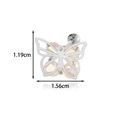 Silver butterfly cartilage earring with opalescent yellow stones and ball screw back - Silver Open Butterfly Style (AMY5-6#Silver)
