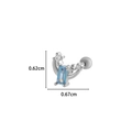 Silberner Mond-Ohrknorpelstecker mit himmelblauem Zirkon und kleinen Kristallen - 3# Mond Blaue Steine Stil / Silber