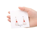 Festive gold Christmas tree drop earrings with red star and white enamel finish - 15mm Christmas Tree Style 1