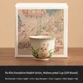 Tazza in ceramica Ru-kiln con motivo coniglio e dente di leone in confezione regalo - Tazza Petalo Coniglio Ru Kiln Giallo Reale (Confezione Regalo)