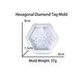 Sechseckige Silikonform mit Diamantmuster für Harzanhänger 8x8cm zum Basteln von Schmuck - Sechseck Diamant Tag Form