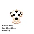 Pendentif chien dalmatien en alliage émaillé avec bordure dorée pour bijoux DIY - Dalmatien
