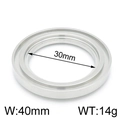 Silver stainless steel geometric ring charm for jewelry making with 30mm inner diameter - 40mm (5 Pcs/Pack) / Steel