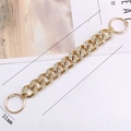 Golden rhinestone chain accessory for clogs with spring rings and 235mm length - 11 Rhinestone Acrylic (Gold) with Large Buckle