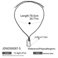 Minimalist silver irregular O-shaped pendant necklace with black wax cord on white background - Silver Abstract Hollow Pendant (JDN0306087-S)