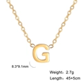 Golden titanium steel letter G pendant necklace with polished finish for women - Letter G