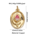Detail of copper gold-plated tulip locket with size 23x15mm and weight 2.4g specifications - Pink Tulip Oval Pendant (YSN030-06)