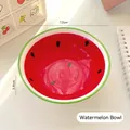 Ceramic watermelon bowl with red glaze and seeds, 12cm diameter for kids dessert - Ceramic / Watermelon Bowl
