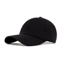 Classic black cotton baseball cap featuring a soft crown and curved brim for sun protection - Adjustable / Black