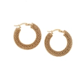 Chic gold-plated mesh hoop earrings with intricate woven texture for women - Gold Dense Grid Style (10#)