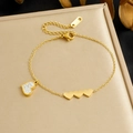 Pulsera de corazón dorada para mujer con incrustaciones de cristal en cadena de acero - Estilo de Corazón de Oro con Circonitas Engastadas(B1907)
