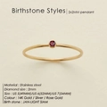 Minimalist stainless steel ring featuring a 2mm red birthstone in gold finish - US 7 / Gold January Deep Red