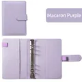 Lavender A6 PU leather 6-ring binder notebook with multi-functional card slots and pen loop - Macaron Purple Shell