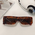 Retro rectangular leopard print sunglasses with tortoise texture and brown lenses - Tortoiseshell 41