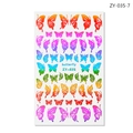 Rainbow gradient butterfly nail art stickers in model ZY-035-7 with metallic finish - ZY-35 Holographic