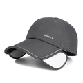 Dark grey quick-dry sport hat with retractable sun visors and laser-cut mesh - Adjustable / Dark Gray