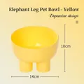Verhoogde gele keramische voerbak met ivoren poten en nekbeschermend ergonomisch design - 450ml/Olifantenpoot Stijl / Geel