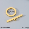 Golden round OT toggle clasp for DIY jewelry, 20mm ring and 33x6mm T-bar component - 20mm Ring/33mm Bar / Gold
