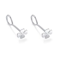 Elegant S999 silver four-leaf clover stud earrings with a polished lucky clover design - S999 Pure Silver / Clover Ear Studs