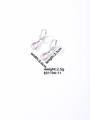 Silver hoop earrings with teardrop pink zirconia pendants, 2.5cm long and 0.6cm wide - Silver Hoop + Light Pink Gemstone (E01194-11)