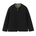 Women's reversible quilted jacket in black with green lining and onion stitching - XS / Black
