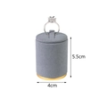 Gray microfiber ring display stand with gold trim base, 5.5cm tall jewelry holder - Medium / Gray