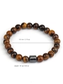 Brown tiger eye beaded bracelet with a magnetic cylinder bead, 5.5cm diameter, 18.1g - 6245N AB Grade Tiger Eye
