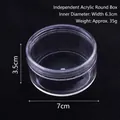 Clear acrylic round storage box with lid for jewelry or DIY small parts storage - Individual Round Jar 7x3.5cm