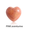 Polished heart-shaped pink aventurine gemstone pendant with smooth surface finish - Pink Aventurine