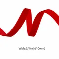Single-faced red velvet ribbon with 10mm width for DIY crafts and gift wrapping - 10mm / Size 10 / Bright Red-45#