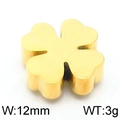 Golden clover mirror finish locket pendant for DIY jewelry 12mm width 3g weight - Gold (KLJ5550-Z)