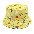 Détail d'un chapeau bob jaune avec motifs de chiens mignons et mont Fuji japonais - Style Japonais Shiba Inu Mont Fuji (1#)