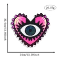 Pink and purple sequined heart with eye embroidery patch for DIY clothing decor - Pink Purple Heart Eye (Large)