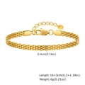 Detailed view of golden mesh bracelet showing lobster clasp and 16+3cm length dimensions - Gold 4mm*16+3cm