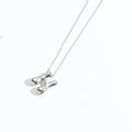 Minimalist silver balloon bubble H-letter pendant necklace with a polished metal finish - Letter H