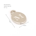Oval 304 stainless steel letter M pendant with polished silver finish and bail - Letter M(ZA2254S-M) / Pendant Only / Silver