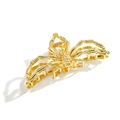 Glänzende goldene Haarspange aus Metall mit kreativem 3D-Spinnen-Design für Damen - F535-1/Spinne Form Gold