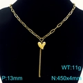 Collana dorata con pendente a cuore testurizzato e nappa a catena lunga elegante - Oro (KN291946-Z)