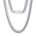 Collar de cadena de serpiente plana de 8mm en acero plateado con cierre de joyería pulido - Color Acero