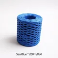 Roll of 200m sea blue raffia paper rope for DIY crafts and gift wrapping decoration - 200m/Roll / Aqua
