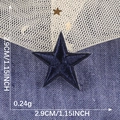 Dark blue star-shaped embroidered patch measuring 2.9cm for garments and accessories - Dark Blue