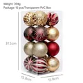 Set di 16 palline di Natale rosse e oro con trame miste in una scatola di PVC - Oro Rosa Rosso