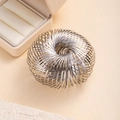 Bracciale a spirale in acciaio lucido con elegante design a molla geometrica cava - Argento