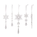 Set di 5 decorazioni natalizie in acrilico trasparente con fiocchi di neve e ghiaccioli - Set Ghiaccioli e Fiocchi di Neve Trasparenti