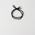 Minimalist black elastic hair tie with sleek silver metal tubes and secure end caps - 21# Silver Round Tube Hair Rope